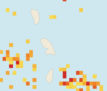 Satellite floating-algae map near Martinique Atlantic Coast, Sep 2026 (opens full map image in a new tab)