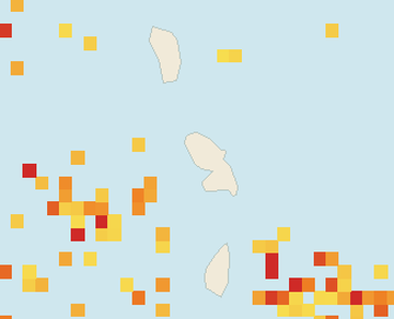 Satellite floating-algae map near Martinique West Coast, Sep 2026 (opens full map image in a new tab)