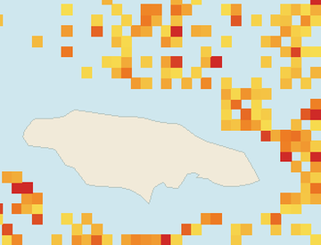 Satellite floating-algae map near Ocho Rios, Sep 2026 (opens full map image in a new tab)