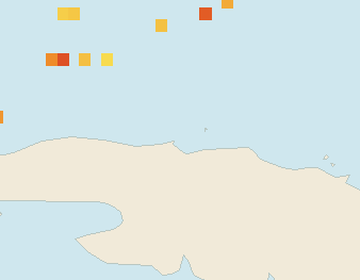 Satellite floating-algae map near Varadero, Sep 2026 (opens full map image in a new tab)