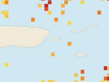 Satellite floating-algae map near Vieques, Sep 2026 (opens full map image in a new tab)